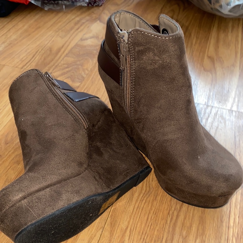 Brown Wedge Boot